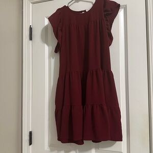 Elegant Burgundy Women’s Dress